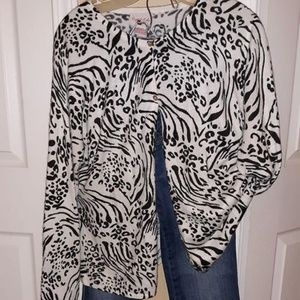 ZEBRA  BUTTON DOWN SWEATER